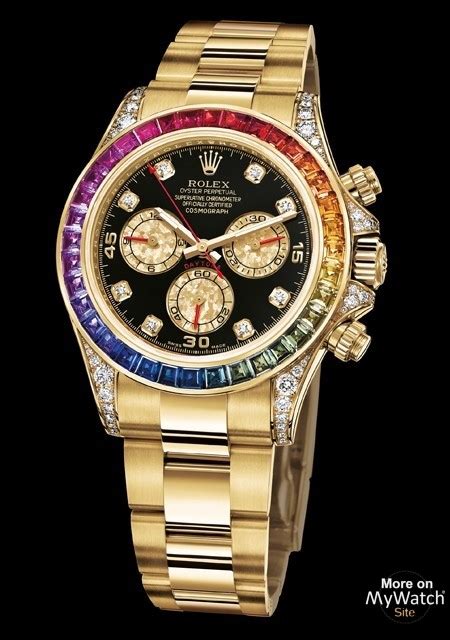 replica yellow gold rolex daytona rainbow diamond copy watch|rolex rainbow daytona original price.